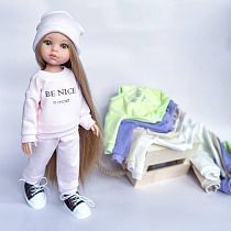 Спортивный костюм,  для куклы Paola Reina,оверсайз, 3 предмета,нежно-розовый